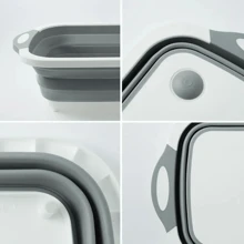 Tábua Bacia Cesta Retrátil Silicone Multifuncional Cozinha