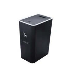 1 PC Bathroom Trash Can With Lid, 2.6 Gallon Small Black Trash Can, Garbage Bin With Snap Top Lid, Dog Proof, Plastic Waste Basket For Bedroom, Toilet And Back To School