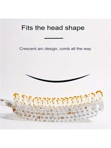 5 Stück/3 Stück/2 Stück/1 Stück Damen Kamm mit Cut Out Kristall, flauschiger hoher Kamm, mit glänzender Dekoration, transparente Haarbürste, Nylonborsten, ABS-Kunststoffgriff, kreisförmiges Hohldesign, Körperpflegeprodukt, Haarstylingmassagegerät für langes Haar, geeignet für feuchtes und trockenes Haar, normaler Haartyp