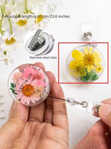 Customized Resin Dried Flower Nursing Badge Reel, Real Flower Badge Scroll, Nursing Gift, Personalized Name Badge Reel, RN Badge Reel Tube, Gift For Nurse, Doctor, Nurse's Day/Thanksgiving Exclusive Gift, A Special Gift For Him