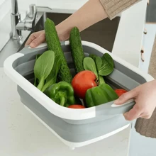 Tábua Bacia Cesta Retrátil Silicone Multifuncional Cozinha