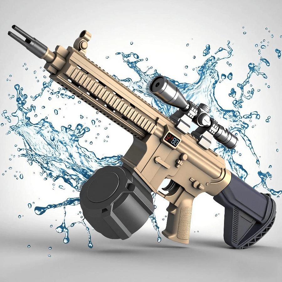 416 BROWN Electric Water Gun,Squirt Gun Toy,Automatic Water Gun Long Range Blaster Up To 40 FT,Outdoor Pool Party Shooting Game Toy ,Ideal Summer Gift For Kids & Adults.
