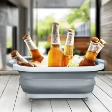 Tábua Bacia Cesta Retrátil Silicone Multifuncional Cozinha