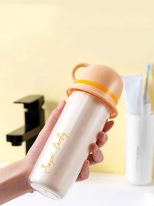 1 Pieza, Personalizado de una pieza, Transferencia estándar de cristal, Caja de regalo para almacenamiento de cepillo de dientes de pareja para viajes / Cepillo de dientes portátil / Caja creativa para enjuague bucal y cepillo de dientes / Conjunto de vaso y taza de cepillo de dientes para viajes / Un paquete / Compacto / Fácil de transportar / Uso diario / Viajes de negocios / Deportes / Fitness / Playa / Embarque - Caqui - Ver 6