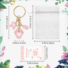 30pcs/10sets 10/20/30 Sets Baby Shower Favors With Design Key Chains With White Organza Bags And Thank You Tags Boys And Girls Baby Shower Party Favor Holiday Essentials Suitable For Shower Party Favors Birthdays And Event Decorations
