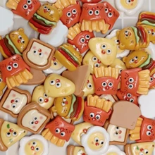 10/30pcs Mini Fries Burger Accessories - Cute Food-Themed Slime Beads, Suitable For Handcrafting, DIY Decoration, Refrigerator Hangers - Bright Colors, Durable Plastic Accessories, Fries Themed Small Accessories - Cartoon Food - View 3