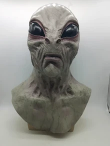 1pc, Sci-Fi UFO Alien Mask, Horror Headgear, Latex Mask, Synthetic Latex, Realistic Mask, Interesting Full-Neck Headdress, Prank Props, Daily Cosplay Costume Shooting Props, Bar, Club Carnival Party Supplies, Stage Performance Accessories (Latex Material Has A Slight Odor) Home Decor Halloween Decor Fall Decor Room Decor - Multicolor - View 10