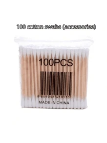 1 Set Acrylic Cleaning Swab Holder With Bamboo Lid, Clear Small Cleaning Swab Dispenser, Plastic Q-Tip Organizer, Toothpick Storage Box, Bathroom Cabinet Decorative Organizer, Includes 100 Bamboo Toothpicks