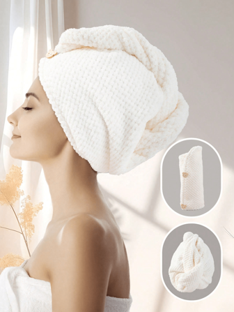 1 pieza Toalla de pelo de microfibra de felpa de coral, toalla secadora de pelo anti-frizz con correa elástica, turbante secador de pelo rápido para pelo mojado, largo, grueso, rizado, toallas envolventes para el pelo súper suaves, turbante secador de pelo rápido, suave, sin frizz para mujeres con pelo mojado, rizado, talla grande largo, talla grande grueso