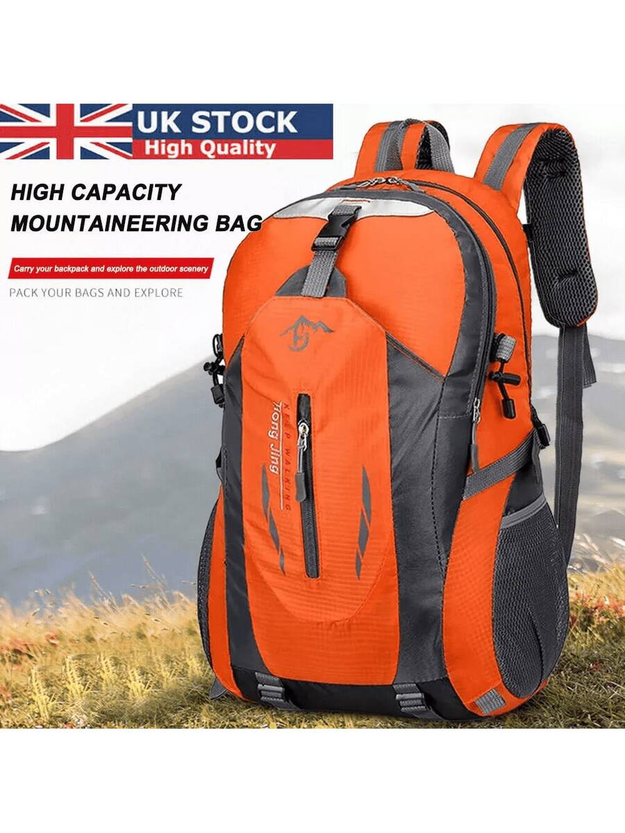 20L Large Bag Waterproof Backpack Camping Hiking Walking Outdoor Travel Rucksack - Orange - View 1