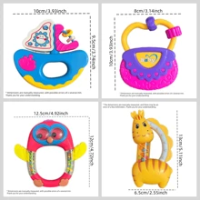 1 套婴儿摇铃玩具，全新动物造型，早教感官摇铃，新生儿必备，婴儿抓握训练，手摇摇铃玩具套装，适合日常玩耍，生日/万圣节/复活节/圣诞节礼物，适合男孩和女孩（部分颜色随机）