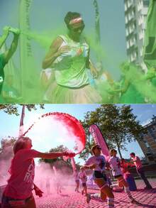 1 个喷雾瓶彩色跑步粉/彩色玉米淀粉/彩虹粉，用于马拉松、彩虹跑、户外运动会、比赛开幕式等活动，增添动感色彩和欢乐气氛（半透明塑料挤压瓶） - 彩色 - 查看 7