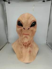 1pc, Sci-Fi UFO Alien Mask, Horror Headgear, Latex Mask, Synthetic Latex, Realistic Mask, Interesting Full-Neck Headdress, Prank Props, Daily Cosplay Costume Shooting Props, Bar, Club Carnival Party Supplies, Stage Performance Accessories (Latex Material Has A Slight Odor) Home Decor Halloween Decor Fall Decor Room Decor - Multicolor - View 11