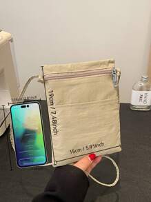 YOONI Solid Color Minimalist Crossbody Phone Wallet Korean Artistic Small Shoulder Bag Versatile Portable Coin Purse Suitable For Daily Use And Lightening Carrying Load For Women Wallet Purse Wallet