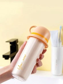 1 Pieza, Personalizado de una pieza, Transferencia estándar de cristal, Caja de regalo para almacenamiento de cepillo de dientes de pareja para viajes / Cepillo de dientes portátil / Caja creativa para enjuague bucal y cepillo de dientes / Conjunto de vaso y taza de cepillo de dientes para viajes / Un paquete / Compacto / Fácil de transportar / Uso diario / Viajes de negocios / Deportes / Fitness / Playa / Embarque - Caqui - Ver 7