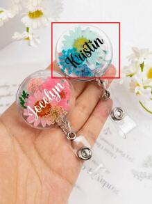 Customized Resin Dried Flower Nursing Badge Reel, Real Flower Badge Scroll, Nursing Gift, Personalized Name Badge Reel, RN Badge Reel Tube, Gift For Nurse, Doctor, Nurse's Day/Thanksgiving Exclusive Gift, A Special Gift For Him