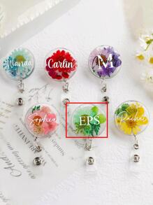 Customized Resin Dried Flower Nursing Badge Reel, Real Flower Badge Scroll, Nursing Gift, Personalized Name Badge Reel, RN Badge Reel Tube, Gift For Nurse, Doctor, Nurse's Day/Thanksgiving Exclusive Gift, A Special Gift For Him