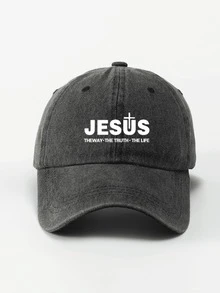 1 件印花耶稣经典破洞棒球帽，可调节带子，适合海滩、钓鱼、派对、跑步、健身房、旅行、返校、圣诞节、父亲节、教师、学生、休闲装、Y2K 风格，有黑色、粉色、绿色、卡车司机帽可供选择