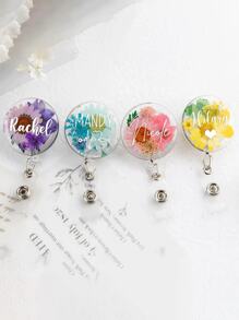 Customized Resin Dried Flower Nursing Badge Reel, Real Flower Badge Scroll, Nursing Gift, Personalized Name Badge Reel, RN Badge Reel Tube, Gift For Nurse, Doctor, Nurse's Day/Thanksgiving Exclusive Gift, A Special Gift For Him