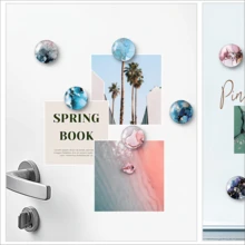 1/16 件大理石冰箱贴，大理石冰箱贴装饰，适用于冰箱、储物柜、白板、教室、办公室隔断（大理石） - 彩色 - 查看 2