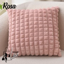 Kit 6 Capas de Almofada Aveludadas em Pelúcia Soft Decorativa com zíper 44x44cm - Rosa - Visão 8