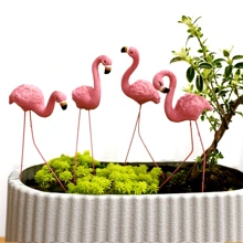 [Pink Flamingo Yard Decor] 4pcs Pink Flamingo Yard Decorations - Miniature 3D Landscape Models Suitable For Garden, Lawn, Patio, Pond And Outdoor Decor