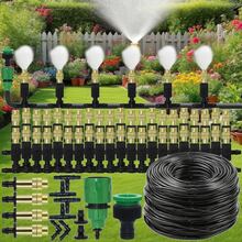 温室滴灌套件自动灌溉系统，带黄铜喷嘴和灌溉软管，用于露台，喷雾植物浇水，带空白分配管软管 - 彩色 - 查看 9