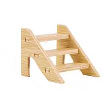 亚克力透明仓鼠浴室和沙箱 - 两用，大型宠物厕所碗，海滩主题设计，带木制平台，适用于金仓鼠 - 彩色 - 查看 12