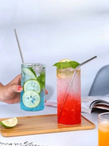 Hitzebeständige Glas-Cocktailbecher in Zylinderform, Long Island Eistee Glas, minimalistische Design Bar Glaswaren