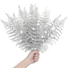 1/4/8PCS Sparkling Glitter Artificial 41cm Plants With Leaf,Fake ,Christmas Tree Decorations And Ornaments For Festival Wedding Party Home Indoor Dining Table, Room,Bedroom Decoration, Gift, Wreath, Rattan Diy Decoration Accessories,Christmas Tree And Christmas Plant Decor Home Decor Christmas Decorations