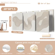 3pcs/Set Modern Wall Art Posters - Abstract Prints White Texture Asymmetric Art, Minimalism, Bohemian Art, Boho Wall Art, Bohemian Art Prints, Framed Or Unframed, Room Decor, Home Decor, College Dorm Apartment Decor, Gifts For Wall Decoration In Hotel, Home, Living Room, Bedroom, Bathroom And Office