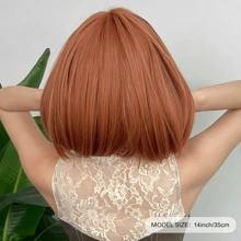 Vivid Pink Bob Wig With Bangs, Short Straight Synthetic Hair For Women Beginners, Natural & Fashionable Look Suitable For Cosplay, Party, Music Festival, Available In Cherry Blossom Pink And Caramel Colors As Well