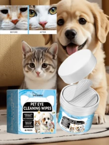 YEGBONG 1 片（60 片）宠物眼部清洁湿巾，温和清洁猫狗眼部污垢和泪痕，新旧版本随机发货