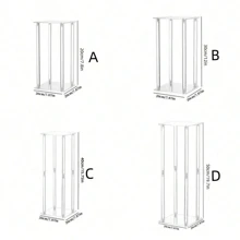 1 Peça Suporte Acrílico Quadrado para Flores, Suporte de Vaso Coluna Transparente - Decoração de Centro de Mesa Geométrica para Casamento, Prateleira de Flores de Mesa, Decoração Externa, Reunião Doméstica, Decoração de Festa de Casamento, Arranjo de Flores de Seda Decoração de Palco de Casamento, Suporte de Flores para Decoração Doméstica