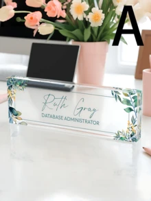 1 pezzo Targa da scrivania personalizzata in acrilico, cartello decorativo per ufficio personalizzato, semplice, impermeabile, elegante, personalizzato, carino, di alta qualità, accessori da scrivania in acrilico, regalo ideale unico per il capo, l'insegnante, il dipendente, lo studente, regalo di ringraziamento per l'ufficio, regalo per il capo, decorazione per ufficio personalizzata, decorazione per scrivania