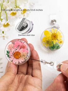 Customized Resin Dried Flower Nursing Badge Reel, Real Flower Badge Scroll, Nursing Gift, Personalized Name Badge Reel, RN Badge Reel Tube, Gift For Nurse, Doctor, Nurse's Day/Thanksgiving Exclusive Gift, A Special Gift For Him