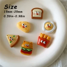 10/30pcs Mini Fries Burger Accessories - Cute Food-Themed Slime Beads, Suitable For Handcrafting, DIY Decoration, Refrigerator Hangers - Bright Colors, Durable Plastic Accessories, Fries Themed Small Accessories - Cartoon Food - View 2
