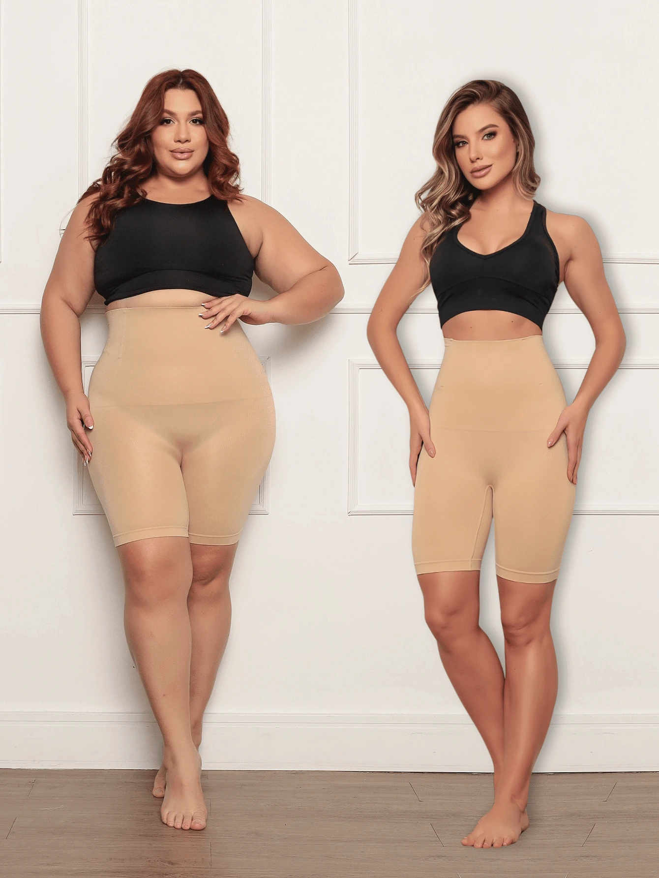 Bermuda Shorts Shaping Belt Hides Belly Plus Size G To GG 3XL - Fits From 44 To 52 - Màu be - Xem 1