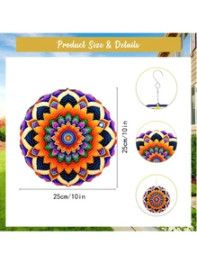 1 pieza Molino de viento clásico giratorio en 3D de metal: Decoración colgante de mandala para interiores y exteriores, ideal para reuniones festivas, fiestas temáticas, cumpleaños, regalos