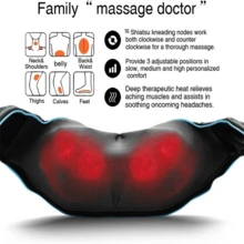 BANBERS Lumbar Neck And Shoulder Massager,Back, Neck, And Shoulder Heat Therapy Massager With Heating Function, Deep Tissue Kneading, Relieves Muscle Pain, Suitable For Home And Car Use, Deep Tissue 3D Massage Pillow For The Neck, Back, Shoulders, Feet, And Legs - màu đen - Xem 2