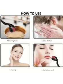 1 Peça 540 Agulhas Micro Derma Roller 0,5mm para Cuidados com a Pele do Rosto, Cuidados com os Cabelos, Ferramentas de Beleza para Mulheres e Homens