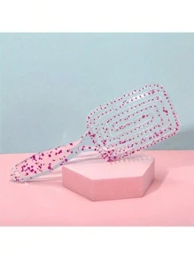 5 Stück/3 Stück/2 Stück/1 Stück Damen Kamm mit Cut Out Kristall, flauschiger hoher Kamm, mit glänzender Dekoration, transparente Haarbürste, Nylonborsten, ABS-Kunststoffgriff, kreisförmiges Hohldesign, Körperpflegeprodukt, Haarstylingmassagegerät für langes Haar, geeignet für feuchtes und trockenes Haar, normaler Haartyp