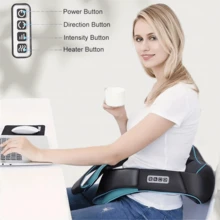 BANBERS Lumbar Neck And Shoulder Massager,Back, Neck, And Shoulder Heat Therapy Massager With Heating Function, Deep Tissue Kneading, Relieves Muscle Pain, Suitable For Home And Car Use, Deep Tissue 3D Massage Pillow For The Neck, Back, Shoulders, Feet, And Legs - màu đen - Xem 6