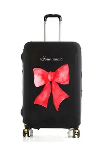 1 Piece, 定制拉杆箱套, 独特, 轻便, 旅行, 行李箱防尘, 弹力, 印花, 图片, 加厚, 一件定制, 大容量, 轻便, 可爱, 时尚, 个性化, 旅行, 旅行必需品, 旅行必需品, 纯色, 大, 中, 小, 商务旅行 - 黑色 - 查看 7