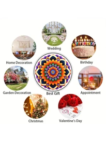 1 pieza Molino de viento clásico giratorio en 3D de metal: Decoración colgante de mandala para interiores y exteriores, ideal para reuniones festivas, fiestas temáticas, cumpleaños, regalos