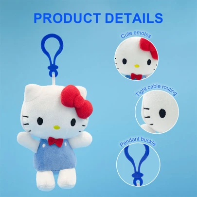 Miniso Sanrio Hello Kitty Anime Cartoon Cute Stuffed Toys Plushier Soft Pillow Birthday For Girls Kawaii Pendant Plush Dolls