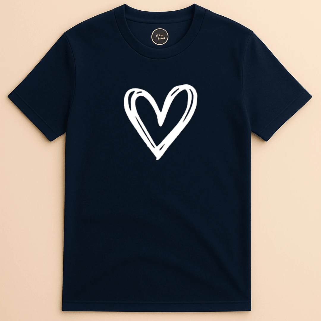 Unisex Kids Youth T-Shirt Heart Love Love Big Fashion Love - 藏蓝色 - 查看 1