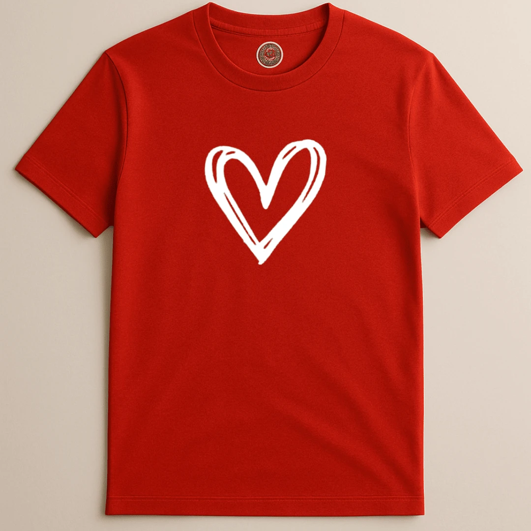 Unisex Kids Youth T-Shirt Heart Love Love Big Fashion Love - 紅色 - 查看 1