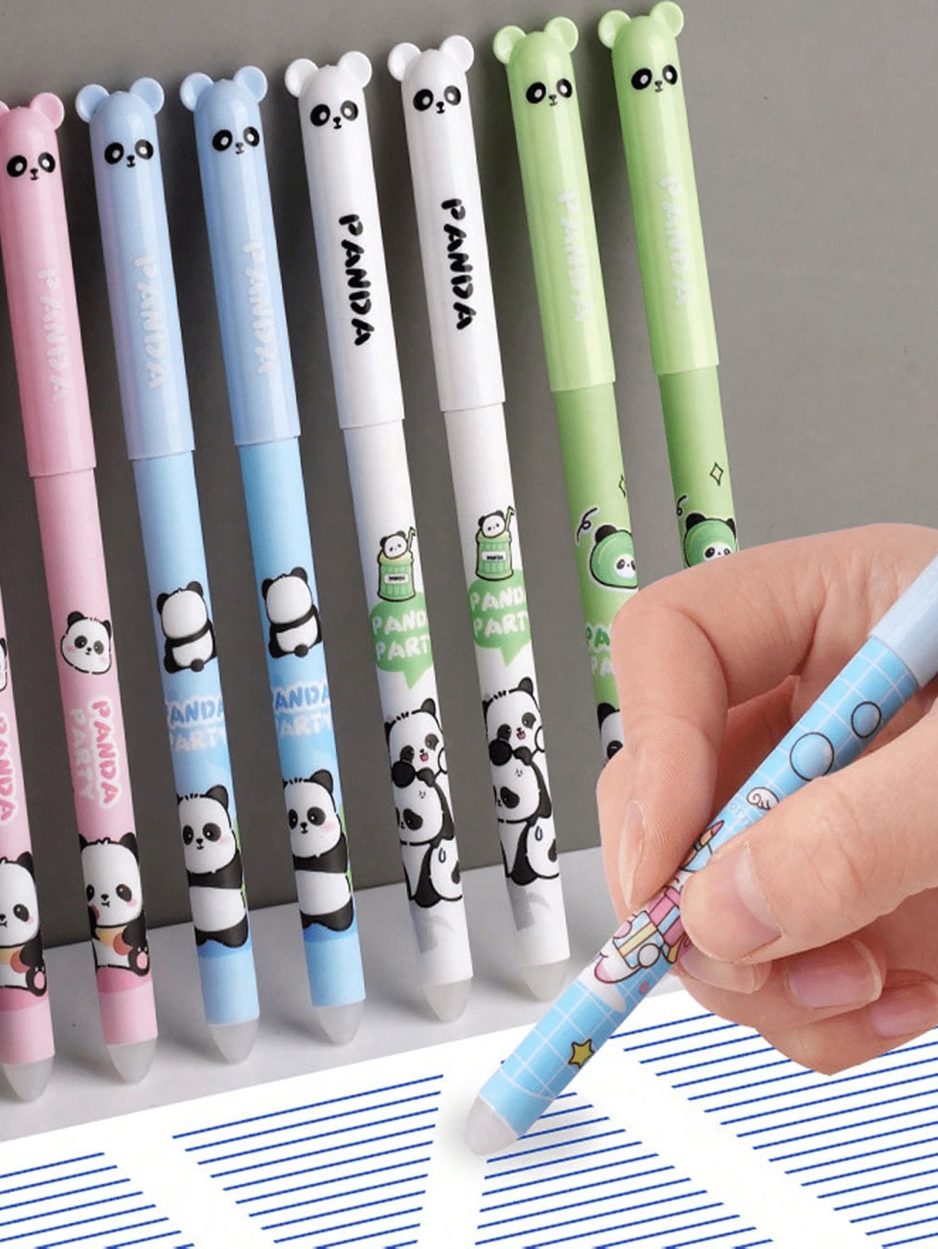 4 Stücke/Set Kawaii Schwein Bär Katze Maus löschbare Gelschreiber Schulmaterial Bürogeschenke 0,35mm blau schwarze Tinte Schulanfang