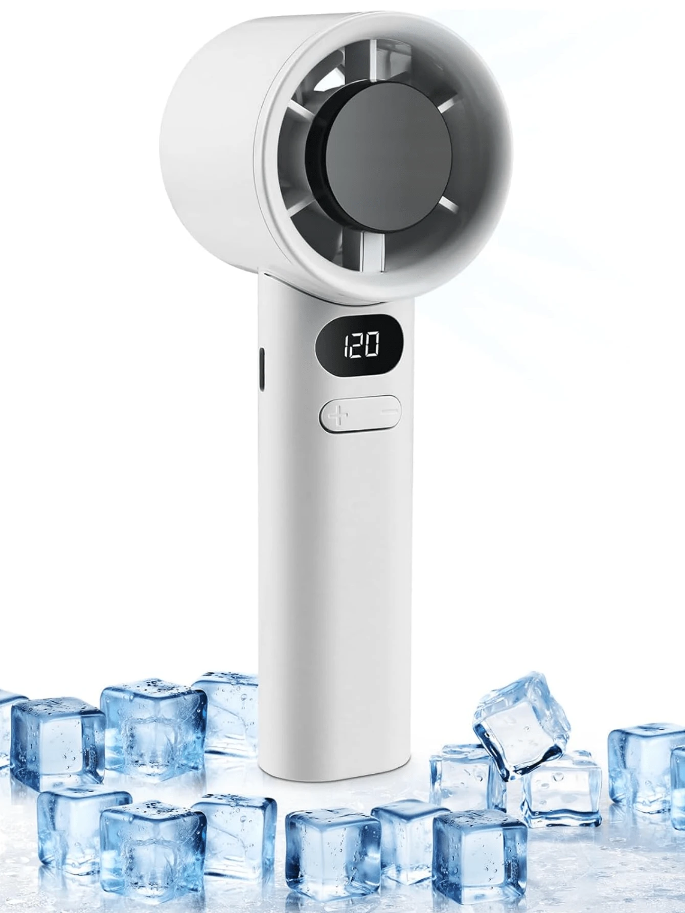 Handheld High-Speed Portable Fan – USB Rechargeable Electric Fan With Digital Display. Supports 120 Infinitely Adjustable Speeds, Ideal For Camping, Travel, Home And Office. Compact, Easy To Carry, Delivers Strong Airflow For Instant Cooling Anywhere. - 多色 - 查看 1